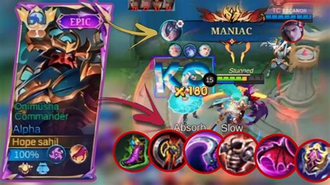 Top Global Alpha Manic X Best Build Mobile Legend