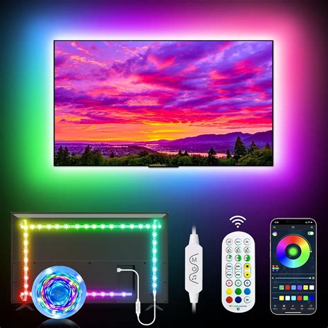 Daymeet TV LED Backlights 9 84ft RGB Music Sync LED Strip Lights For