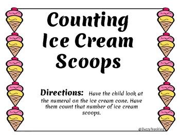 Counting Ice Cream Scoops File Folder Game By Buzzy Teaching TPT