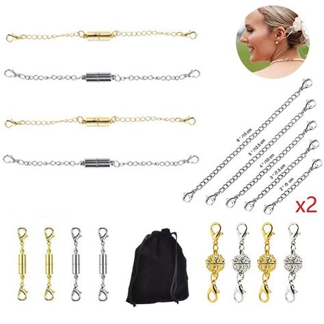 Magnetic Jewelry Clasps And Necklace Extenders Gold Silver Multiple Sizes And Styles Chain