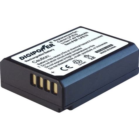 DigiPower BP LPE10 Digital Camera Battery Replacement For Canon LP E10