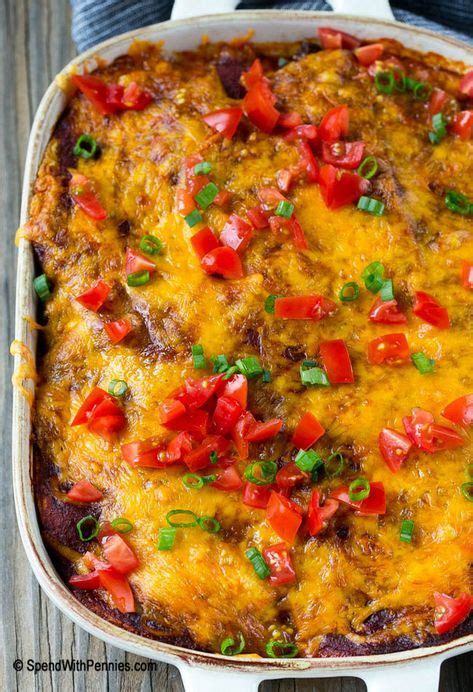 This Beef Enchilada Casserole Is Layers Of Ground Beef Beans Tortillas And Cheese All S