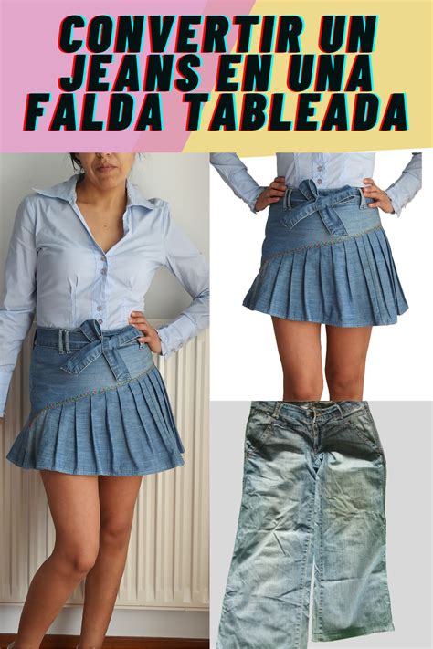 Convertir Un Jeans En Una Falda Tableada Falda Tableada Ropa Faldas