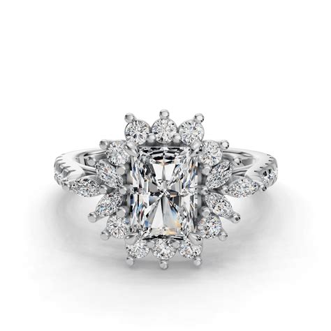 Alor Jewel Radiant Cut Engagement Ring Ct Lab Created Simulated