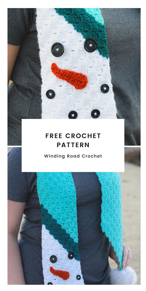 C2c Snowman Scarf Free Crochet Pattern Winding Road Crochet Crochet