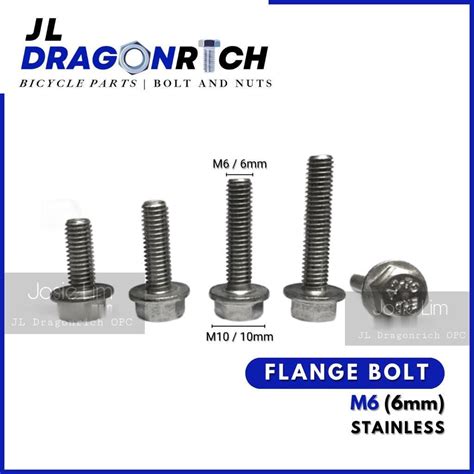 Pcs Stainless Flange Bolt M Mm Hexagonal Motorcycle Engine Bolt