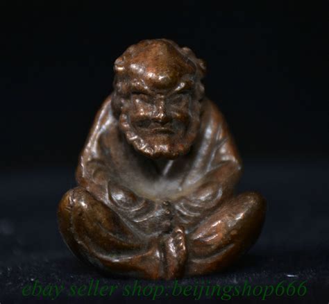 Old Chinese Bronze Arhat Damo Bodhidharma Dharma Buddha Statue Ebay