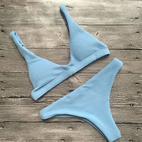 Cssayavi Bikinis Women 2017 Sky Blue Bikini Women Swimsuits Brazilian