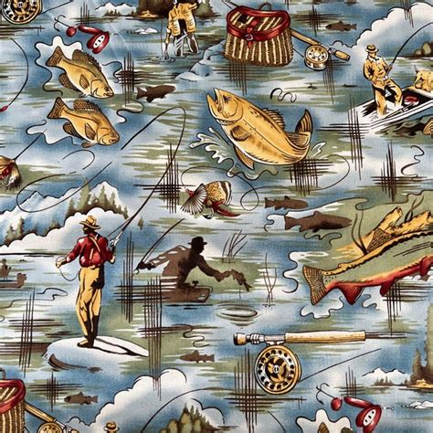 Fishing Fabric Etsy