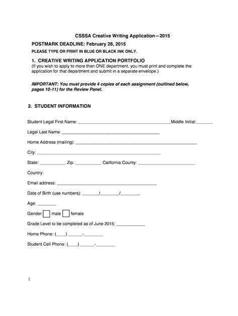 Fillable Online Csssa 2015 CW Apppdf Fax Email Print PdfFiller