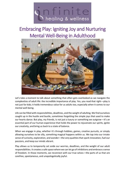 PPT Embracing Play Igniting Joy And Nurturing Mental Well Being In