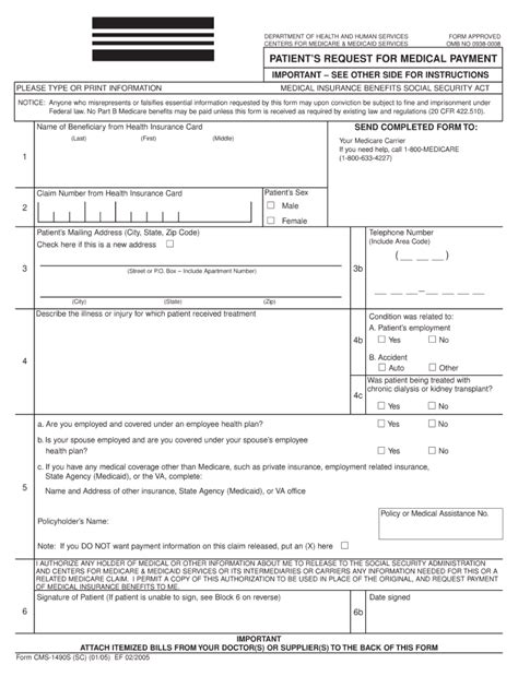 Medicare Forms Printable Cms 1490s