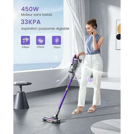 Honiture Aspirateur Balai Sans Fil W Kpa Aspirateur Sans Fil Avec