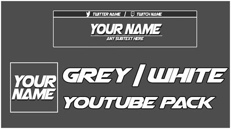 Grey/White YouTube Banner Template [Photoshop] - YouTube