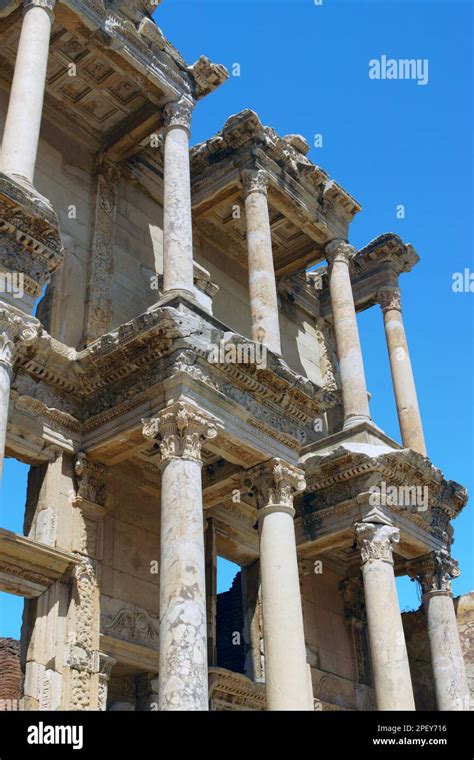 Ruins Of Celsus Library In Ephesus Turkey This Roman Building Was