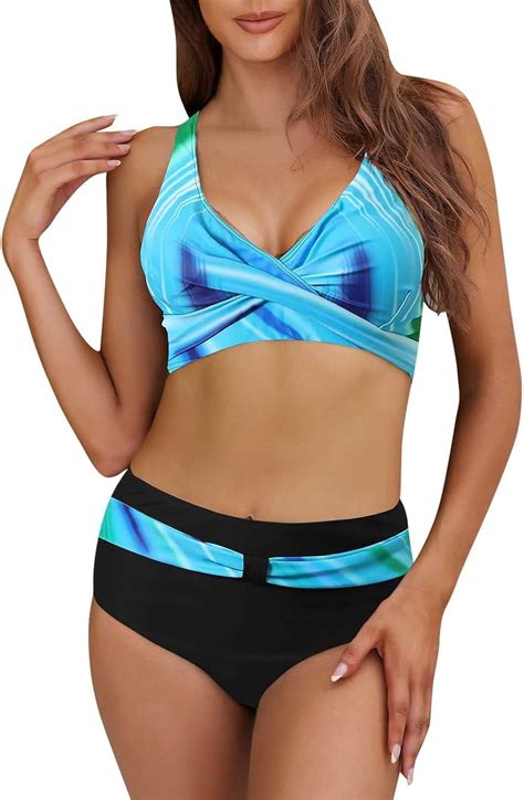 Xtbfooj Tankini Damen Damen Badeanzug Bauchweg Tankini Set Badekleid