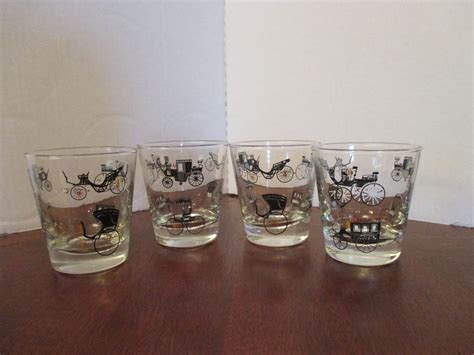 Vintage Bar Glasses Set Of 4 Libby Glasses Decorated With Etsy