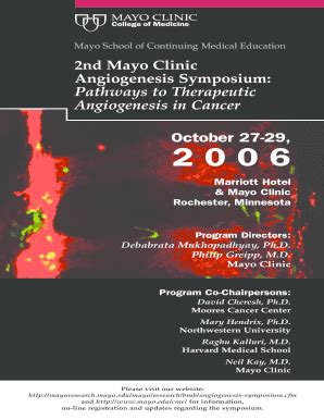 Fillable Online Mayo Cme Web Only Angiogenesis Brochure Mc