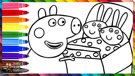 Dibujar Y Colorear A Peppa Pig Con Los Gemelos Baby Bunny Dibujos Para