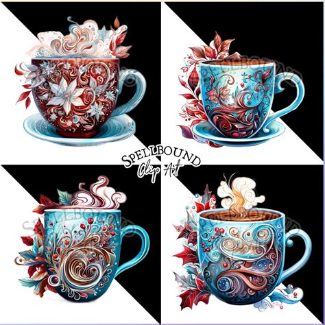 Hot Cocoa Digital Clipart For Commercial Use Etsy