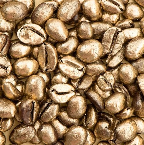 Closeup Of Golden Coffee Beans Stock Photo Colourbox