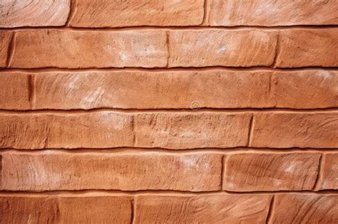 An Old Terracotta Stone Wall Background Texture In Brown Tones Stock