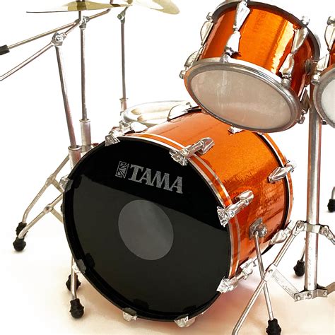 Lars Ulrich Metallica Miniature Tama Drum Kit Model Magnetic Orange Axe Heaven® Touch