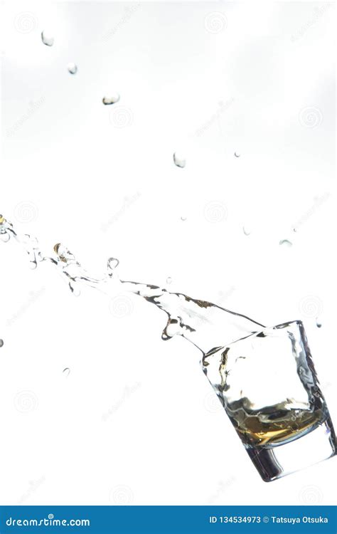 Shot Glass And Liquid In Dropping Stock Image Image Of Alcohol Glass