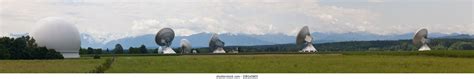 Parabolic Antenna Raisting Bavaria Germany Stock Photo