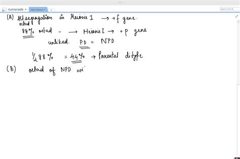 Solved Consider The Neurospora Cross F P It Is Known That The