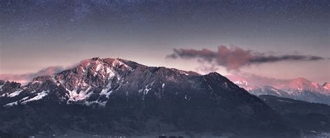 Mountains Wallpaper 4K, Bavaria, Night, Germany