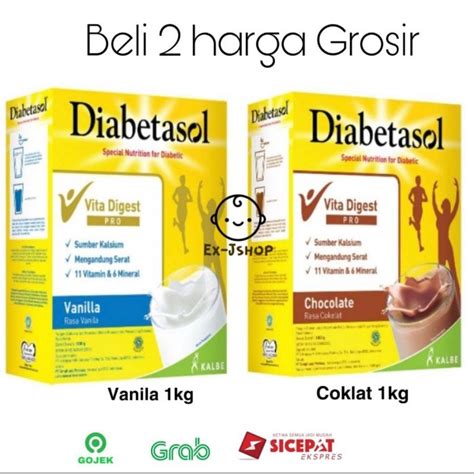 Jual Diabetasol 1000gr Rasa Vanila Coklat Susu Diabetasol 1kg Shopee