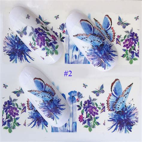 91designs Flowers Butterfly Water Decals Nail Art Transfer Slider