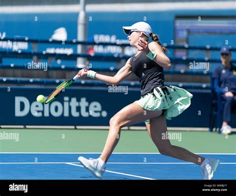 New York, NY - September 3, 2019: Katie Volynets (USA) in action during ...