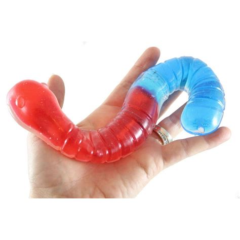 1 Jumbo Gummy Worm Large Squishy Sensory Gooey Fidget Toy Realistic Looks Like The Candy