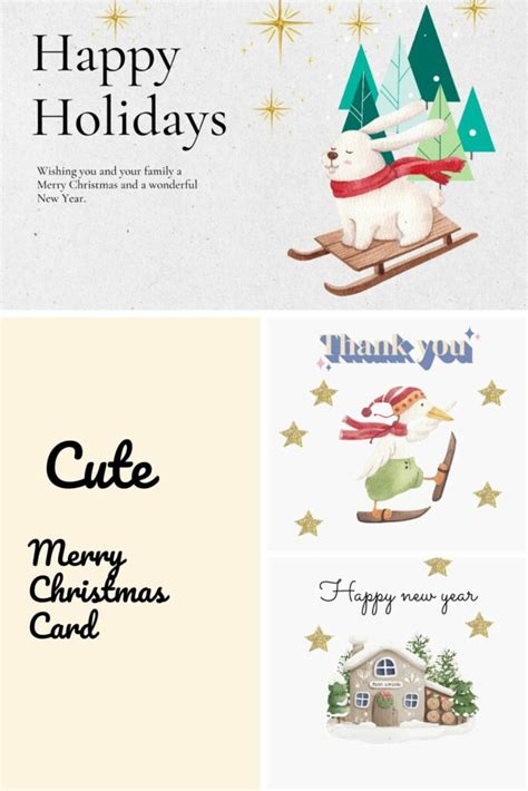 Cute Merry Christmas Card Design - MasterBundles