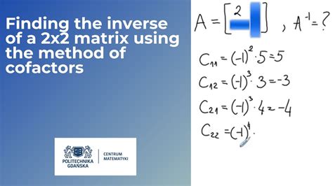 Linear Algebra Finding The Inverse Of A 2x2 Matrix Using The Method