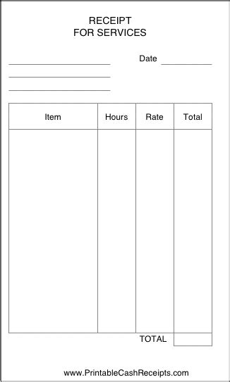 Invoice For Services Rendered Template Free