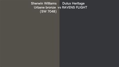 Sherwin Williams Urbane Bronze Sw 7048 Vs Dulux Heritage Ravens Flight Side By Side Comparison