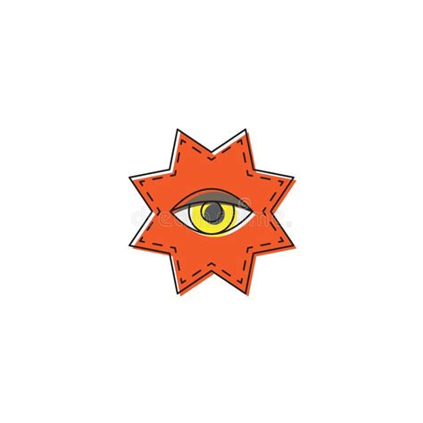 Eight Pointed Star With All Seeing Eye Vector Icon Symbol Isolated On