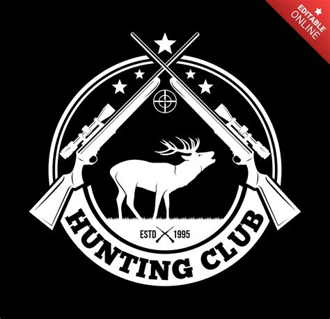 Mod Le De Conception De Logo De Club De Chasse Au Cerf Sauvage Mod Le