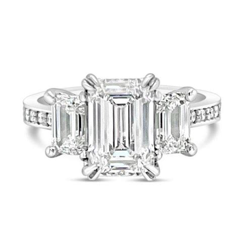 Emerald Cut Trilogy Ring Gold River Jewellers