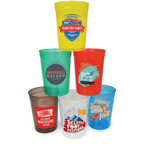 Plastic Translucent Stadium Cup 340ml 12oz Half Pint Promo Catering