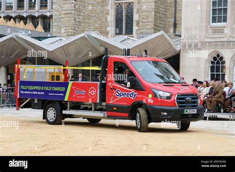 Speedy Hire Ford E Transit Ev Dropside Electric Delivery Van At The Worshipful Company Of Carmen