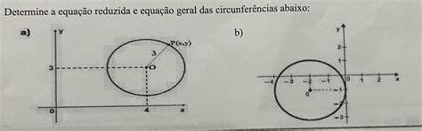 Determine A Equação Reduzida E Equação Geral Das Circunferências Abaixo