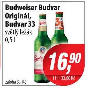 ARCHIV Budweiser Budvar Originál Budvar 33 světlý ležák 0 5l v akci