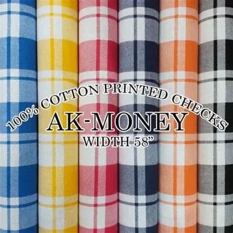 Cotton Printed Checks Shirting Fabric Machine Wash At Rs