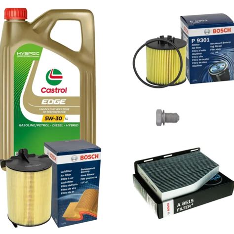 BOSCH INSPECTION SET 5 L Castrol Edge 5W 30 Ll Pour VW Golf V 1 4 TSI