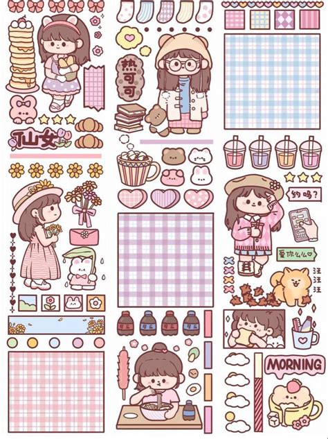 Sticker Girl Pink Pegatinas Bonitas Pegatinas Kawaii Garabatos Lindos