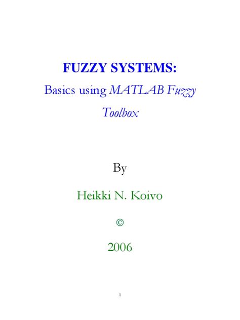 Basics Using Matlab Fuzzy Toolbox | PDF | Errors And Residuals | Fuzzy Logic